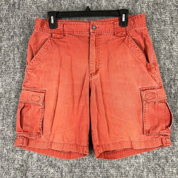 COLUMBIA SHORTS MENS 32 ORANGE CARGO OUTDOOR HIKING CAMPING CASUAL RELAXED FIT - Picture 1 of 8